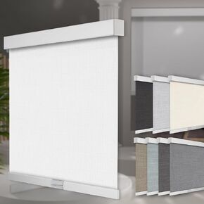 Blackout Roller Shades for Windows,Cordless Custom Size Roller Blinds,Thermal Insulated UV Privacy Black Out Window Blinds for Home,Door,Bedroom,White,98" w x [20" H to 98" H]_Customize in Saudi Arabia
