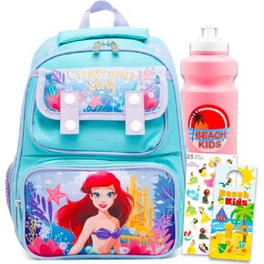 Disney Little Mermaid Backpack Purse for Girls - Bundle with 12" Miini Bag for Girls Featuring Ariel Plus Water Bottle, Stickers, More | Little Mermaid Small Backpack for Kids, Toddlers in Kuwait