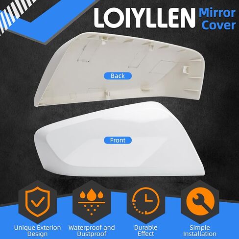 Passenger Side Mirror Cover Replacement for Chevrolet Chevy Impala 2014 2015 2016 2017 2018 2019 2020 - Right Side Mirror Covers, Rear View Mirrors Cap Accessories White in Saudi Arabia
