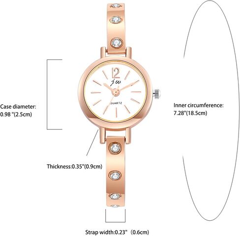 JewelryWe Womens Bracelet Watch Silver/Gold Tone Stainless Steel Round Dial Rhinestone Studded Bangle Watch in Saudi Arabia