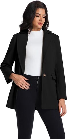 IDEALSANXUN Womens Wool Blazer Fall Winter Pea Coat Business Work Suit Jackets in Saudi Arabia