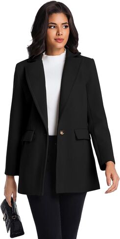 IDEALSANXUN Womens Wool Blazer Fall Winter Pea Coat Business Work Suit Jackets in Saudi Arabia