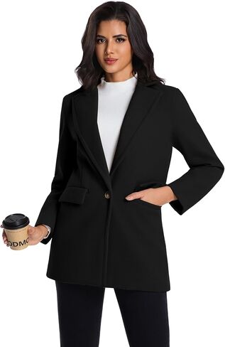 IDEALSANXUN Womens Wool Blazer Fall Winter Pea Coat Business Work Suit Jackets in Saudi Arabia