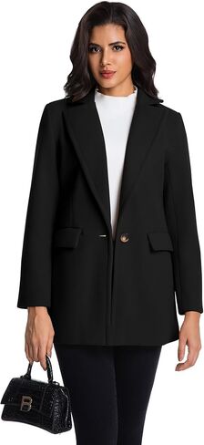 IDEALSANXUN Womens Wool Blazer Fall Winter Pea Coat Business Work Suit Jackets in Saudi Arabia