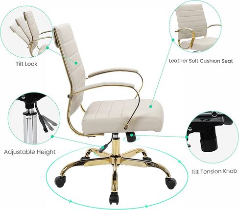 LeisureMod Benmar Home Office Desk Chair, Green in Saudi Arabia