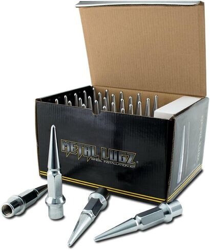 Spiked Lugz - Dually Chrome 14x1.5 Thread 4.9" Overall Length kit Contains 32 Lugs & 1 Key -7004K8 in Saudi Arabia