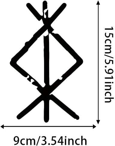 قطعتان من ملصقات الفينيل Rune Viking للحماية - ملصق مقاوم للماء مقاس 3.5 × 5.9 بوصة للسيارة والكمبيوتر المحمول والجريموير - شعار زخرفي برمز روحي | #AZ10 (أسود) in Kuwait