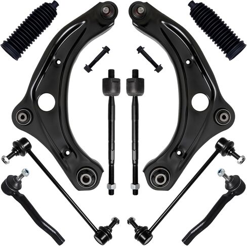 AUQDD 10Pc Front End Suspension Kit Fit For 2017-2020 Ni-ssan Kicks (To 12/20), 2 Lower Control Arm w/Ball Joint 2 Sway Bar Link 4 Outer Inner Tie Rod End (# 527-037 K623798 K750098 101-8578 ES800965) in Saudi Arabia