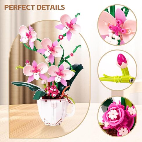مجموعة مكعبات بناء الزهور من Icons Blue Orchid Ideas، مجموعة تزيين المنزل DIY للبالغين، متوافقة مع هدية ديكور المنزل من Lego Flowers لعيد الأم، وعيد الحب، وعيد الميلاد، وعيد الميلاد - 567 قطعة in Saudi Arabia