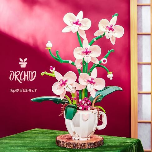 مجموعة مكعبات بناء الزهور من Icons Blue Orchid Ideas، مجموعة تزيين المنزل DIY للبالغين، متوافقة مع هدية ديكور المنزل من Lego Flowers لعيد الأم، وعيد الحب، وعيد الميلاد، وعيد الميلاد - 567 قطعة in Saudi Arabia