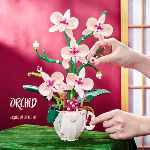 مجموعة مكعبات بناء الزهور من Icons Blue Orchid Ideas، مجموعة تزيين المنزل DIY للبالغين، متوافقة مع هدية ديكور المنزل من Lego Flowers لعيد الأم، وعيد الحب، وعيد الميلاد، وعيد الميلاد - 567 قطعة in Saudi Arabia