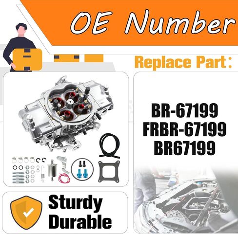 BR-67199 Carburetor 650 CFM 4150 Model 4 Barrel Double Pumper Race Carburettor Compatible for Holley Quick Fuel Brawler Diecast Race Series Mechanical Secondary Square Bore Flange in Saudi Arabia