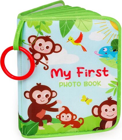 Baby Photo Album First Family Memory Book for Newborns, Toddlers Soft Photo Cloth Book with Mirror, Quality Gifts for Baby Girls and Boys, 1st Birthday, Baby Shower, Thank You Gift (Pink unicorn) in Kuwait