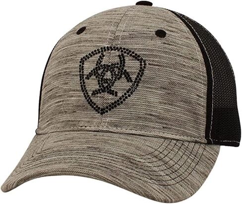 ARIAT Ladies Cap, Grey with Shimmery Rhinestones Shield, Black Mesh Back, Snapback in Saudi Arabia