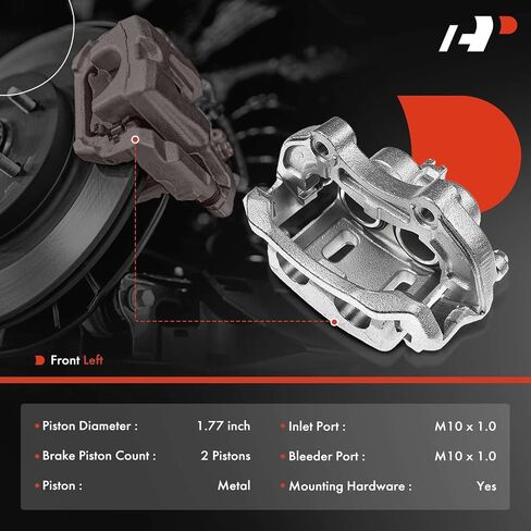 A-Premium Disc Brake Caliper Assembly with Bracket Compatible with Select Nissan and Infiniti Models - 350Z 2006-2009, G35 2005-2007 - Front Left Driver Side in Saudi Arabia