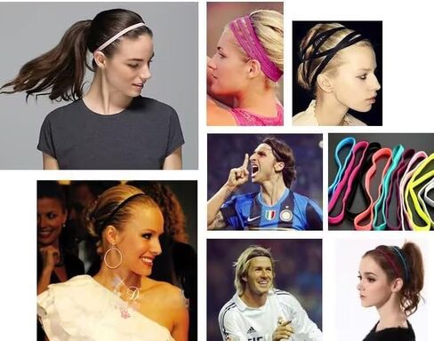6 Pcs Colored Thin Elastic Headbands Skinny Stretchy Headbands for Women Girls Yoga Sports Hair Band with Non Slip Silicone Grip Athletic for Women Hair Accessories in Saudi Arabia