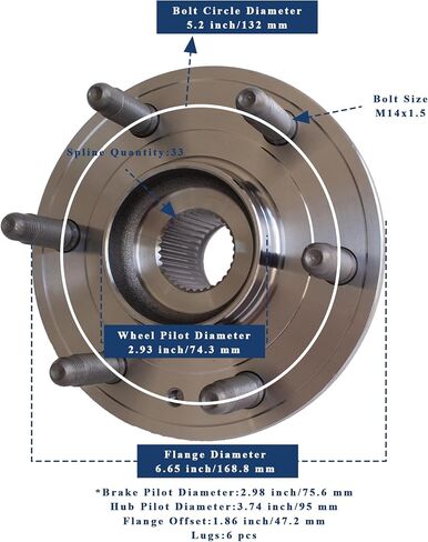 513277 Front or Rear Wheel Bearing Hub Assembly Fit for 08-17 Buick Enclave 09-17 Chevy Traverse 07-16 GMC Acadia 17 GMC Acadia Limited 07-10 Saturn Outlook 6 Lugs with ABS in Saudi Arabia