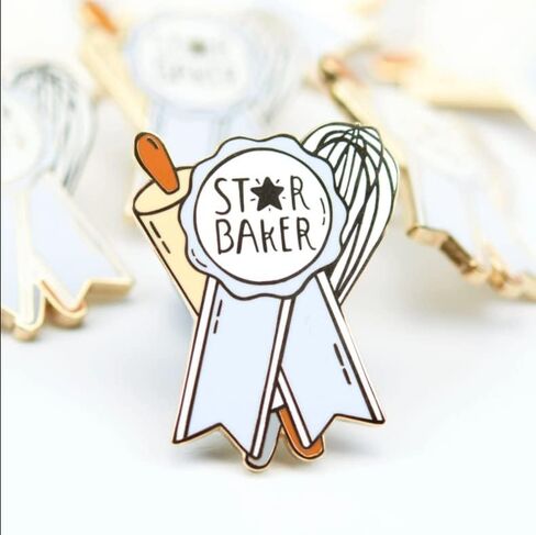 STAR BAKER Enamel Pin Funny Medal Cook Achievement Novelty Brooch Buttons Jewelry for Jackets Jeans Backpack Cloth Lapel Bag Hat Gift for Girl Women Men Friends Cookers Chef in Saudi Arabia