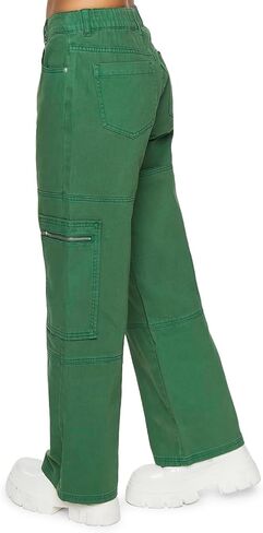 Forever 21 Women's Mid-Rise Denim Cargo Pants in Saudi Arabia