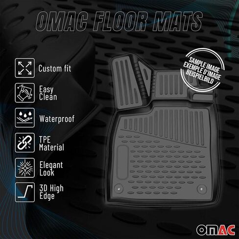 OMAC Floor Mats for VW Golf Mk4 1998-2006 Car Mats All Weather 3D Custom Fit Rubber Mat Waterproof Odorless TPE Floor Liners Laser Measured Non-Slip (Black) in Saudi Arabia