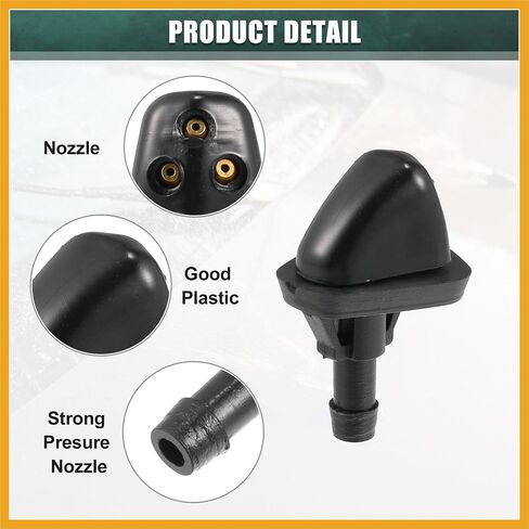 Windshield Wiper Washer Nozzle Spray Jet Fit for Suzuki Grand Vitara - Pack of 2 Black Replacement in Saudi Arabia