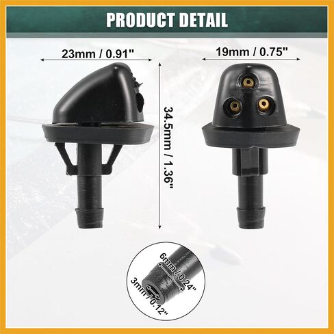 Windshield Wiper Washer Nozzle Spray Jet Fit for Suzuki Grand Vitara - Pack of 2 Black Replacement in Saudi Arabia