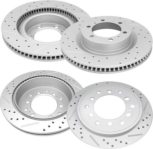 Disc Brake Rotors, Front and Rear Drilled Slotted Vented Rotor Set of 4 for 2010 2011 2012 2013 2014 2015 2016 2017 2018 2019 2020 Toyota 4Runner 2010-2021 Lexus GX460 in Kuwait