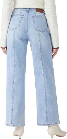 CIDER Women's Middle Waist Straight Leg Jeans Light Wash Denim Casual Going Out Pants in Saudi Arabia