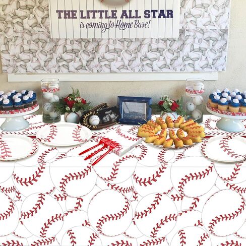 Softball Party Decorations - 81Pcs Softball Birthday Party Decorations Softball Plates and Napkins Sets, Softball Tablecloth for Sports Fans Kid Adult Softball Party Supplies, Serve 20 in Kuwait