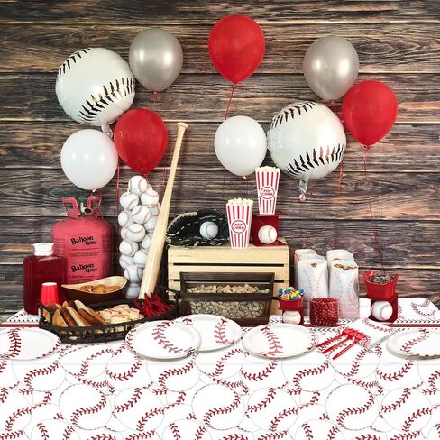 Softball Party Decorations - 81Pcs Softball Birthday Party Decorations Softball Plates and Napkins Sets, Softball Tablecloth for Sports Fans Kid Adult Softball Party Supplies, Serve 20 in Kuwait