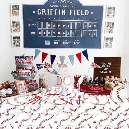 Softball Party Decorations - 81Pcs Softball Birthday Party Decorations Softball Plates and Napkins Sets, Softball Tablecloth for Sports Fans Kid Adult Softball Party Supplies, Serve 20 in Kuwait