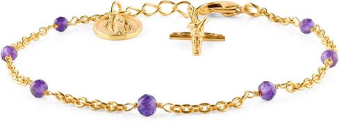 InfinityGemsArt Larimar Jewelry For Women Natural Gemstones Link Bracelets, Birthstone Blue Beads Crystals and Healing Stones Gold Bracelet, 18K Gold Plated Chain 8 inch, Protection Bracelet in Saudi Arabia