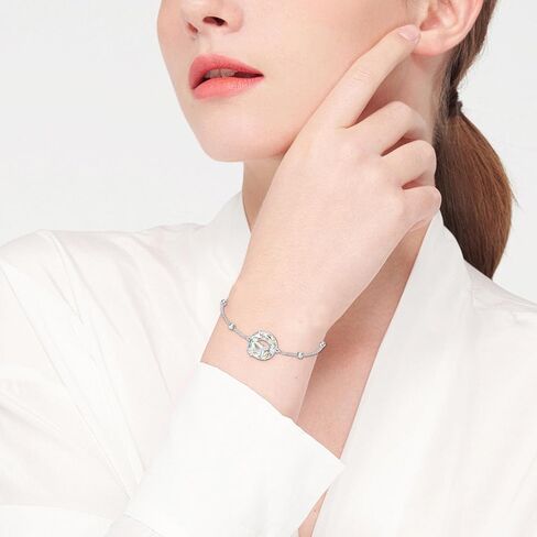 MONGAS Airplane Bracelet 925 Sterling Silver Airplane Link Bracelet Created Crystal Bracelets Travel Jewelry for Women Pilot Flight Attendant Gifts in Saudi Arabia