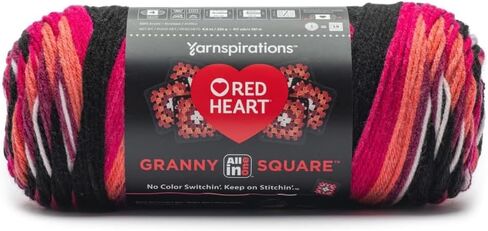 Red Heart All in One Granny Square-Black - Carnation Code in Saudi Arabia