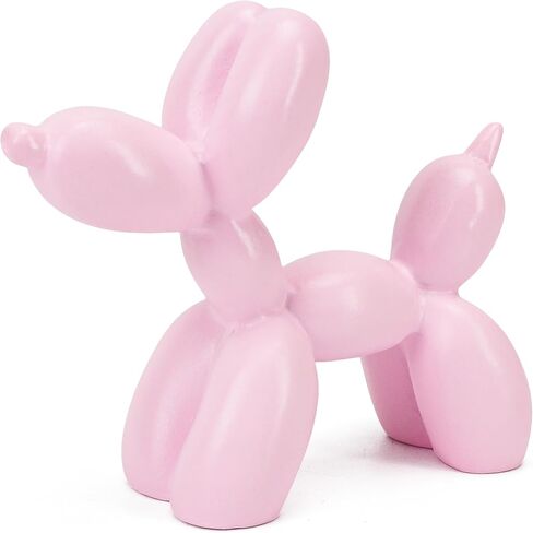 Small Pink Balloon Dog Statue, 2.9 x 2.5 Inch Cute Animal Art Decor Sculpture for Home Shelves, Mini Shelf Decoration Trendy Ornaments Collection Figurine for Bedroom Living Room Office Desktop in Saudi Arabia