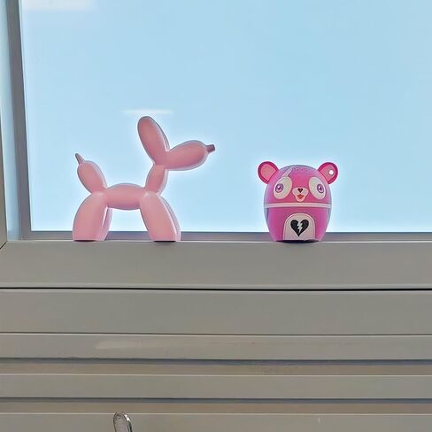 Small Pink Balloon Dog Statue, 2.9 x 2.5 Inch Cute Animal Art Decor Sculpture for Home Shelves, Mini Shelf Decoration Trendy Ornaments Collection Figurine for Bedroom Living Room Office Desktop in Saudi Arabia