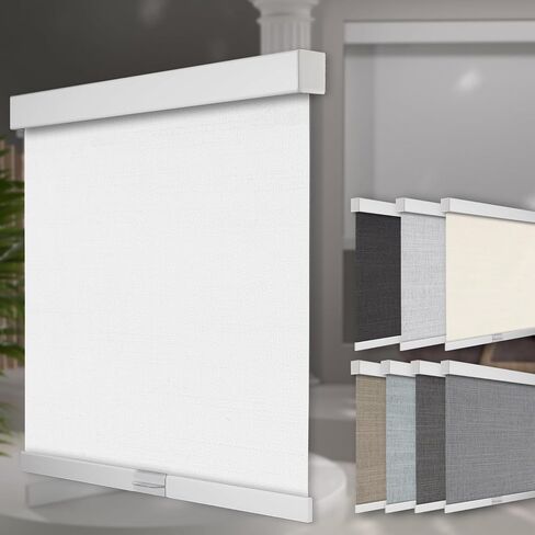 Blackout Roller Shades for Windows,Cordless Custom Size Roller Blinds,Thermal Insulated UV Privacy Black Out Window Blinds for Home,Door,Bedroom,White,98" w x [20" H to 98" H]_Customize in Saudi Arabia