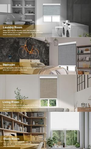 Blackout Roller Shades for Windows,Cordless Custom Size Roller Blinds,Thermal Insulated UV Privacy Black Out Window Blinds for Home,Door,Bedroom,White,98" w x [20" H to 98" H]_Customize in Saudi Arabia