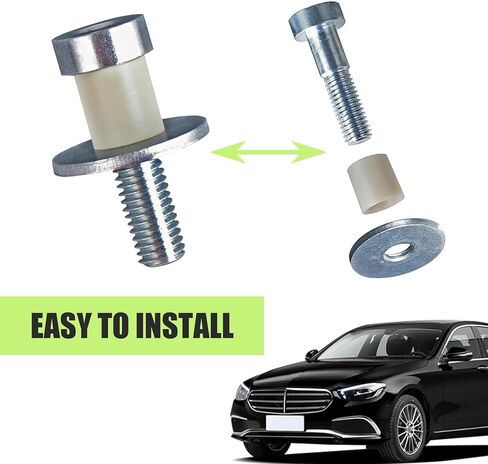 قطعتان من أداة قفل الباب، مسمار قفل باب السيارة من الفولاذ المقاوم للصدأ الملولب القياسي، قطع غيار السيارات البديلة المعدلة، تناسب معظم شاحنات السيارات وسيارات الدفع الرباعي (فضي) in Kuwait