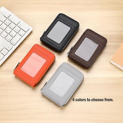 Credit Card Case Compact Wallet with ID Window for Men And Women with 11 Card Slots (Grey) in Saudi Arabia