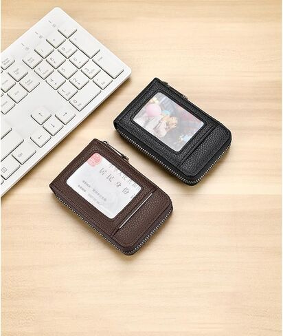 Credit Card Case Compact Wallet with ID Window for Men And Women with 11 Card Slots (Grey) in Saudi Arabia
