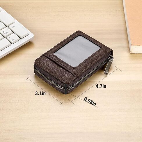 Credit Card Case Compact Wallet with ID Window for Men And Women with 11 Card Slots (Grey) in Saudi Arabia