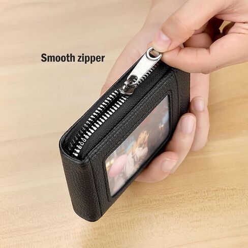 Credit Card Case Compact Wallet with ID Window for Men And Women with 11 Card Slots (Grey) in Saudi Arabia