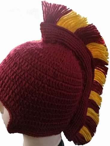 YEKEYI Funny Knight Helmet Beanie with Beard Hat Handmade Knitted Winter Thick Cap Octopus Hat Halloween Cosplay Ski Mask in Saudi Arabia
