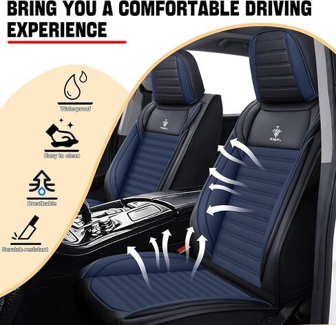 Car Seat Cover for Toyota Prius 2002-2024 Full Coverage Nappa Leather Car Seat Protector, Fashion Anti-Slip Waterproof Breathable Easy to Install, Auto Interior Accessories(Full Set,Black&Black) in Saudi Arabia