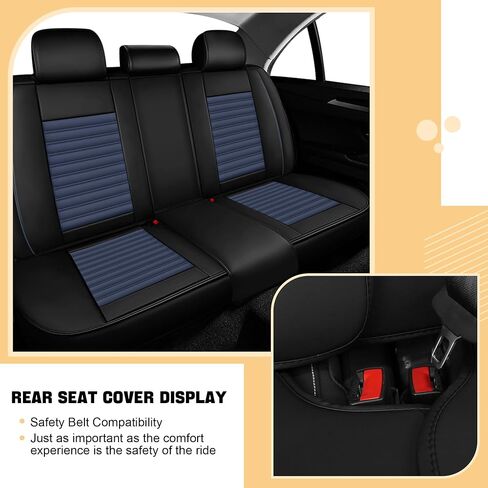 Car Seat Cover for Toyota Prius 2002-2024 Full Coverage Nappa Leather Car Seat Protector, Fashion Anti-Slip Waterproof Breathable Easy to Install, Auto Interior Accessories(Full Set,Black&Black) in Saudi Arabia