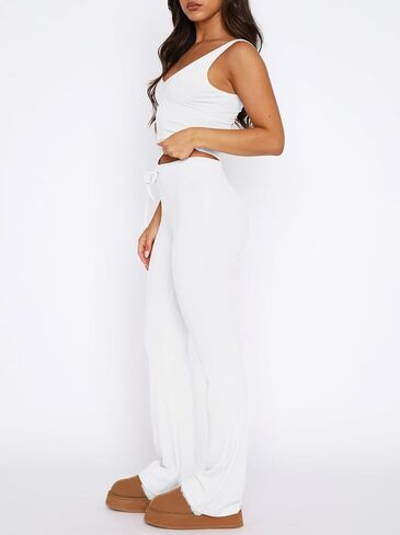 REVETRO Womens 2 Piece Pajama Set Summer Short Sleeve PJ Set Y2k Lounge Set for Sleepwear in Kuwait