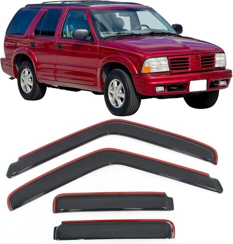 IKON MOTORSPORTS in Channel Window Visors Compatible with 1995-2005 GMC Jimmy 4Dr & Chevy Blazer 4Dr, Slim Style Acrylic Smoke Rain Guards, Side Window Wind Deflectors 4PCS in Saudi Arabia