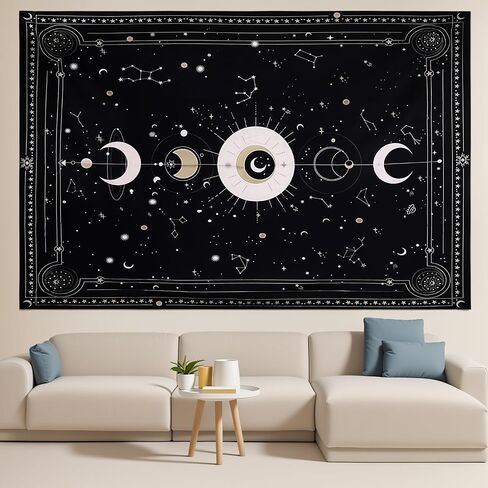 Moon Constellation Tapestry Tarot Style Tapestries Wall Hanging for Home Decoration Bedroom Living Room Decoration(59L*51.1W) in Saudi Arabia