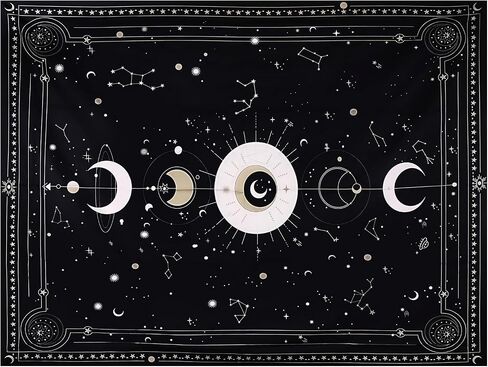 Moon Constellation Tapestry Tarot Style Tapestries Wall Hanging for Home Decoration Bedroom Living Room Decoration(59L*51.1W) in Saudi Arabia